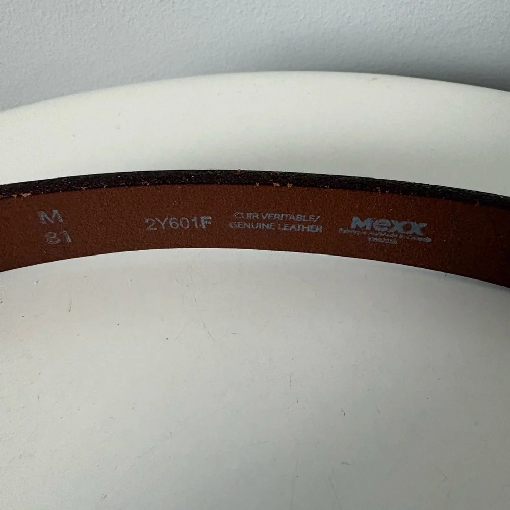 Mexx Burgundy Leather Belt with Silver Buckle - Picture 2 of 7
